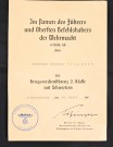Award Document War Merit Cross 2nd Class with Swords - Luftgau Norwegen thumbnail