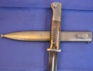 Original German WWII Mauser 98k Bayonet with Scabbard - Bakelite Grips thumbnail